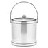 Brushed Chrome | Mylar 3qt Ice Bucket with chrome bale handle, decorative bands, and brushed chrome metal cover, perfect for upscale guestroom settings.