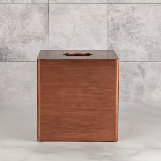 Oil Rubbed Bronze | Urban Oasis boutique tissue box holder designed to complement modern hotels.