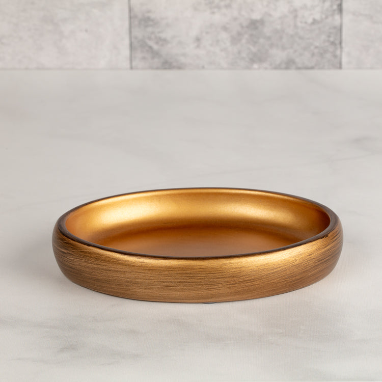 Gold | Urban Oasis soap dish that complements any decor, perfect for holding soaps in hotel bathrooms.