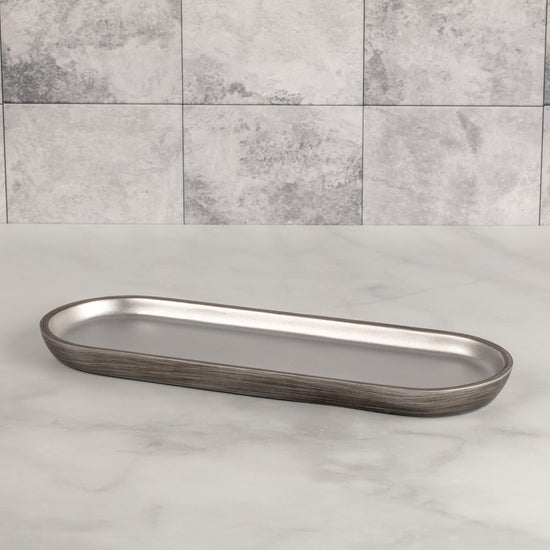 Silver | Urban Oasis amenity tray, perfect for organizing small essentials while maintaining a clean and modern look.