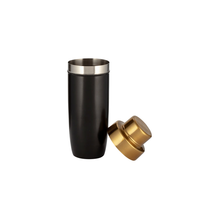 Black & Gold | Elegant Metropolis Cocktail Shaker, designed for luxury bars and hotel rooms, combining functionality with sophistication.