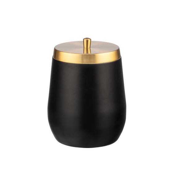 Black & Gold | Sleek Metropolis Orb 2qt Ice Bucket with a contemporary design, ideal for serving chilled drinks at parties and events, enhancing any tabletop with its modern aesthetic.