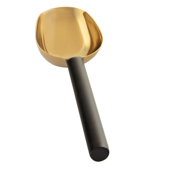 Black & Gold | Elegant metal ice scoop with a modern design, perfect for serving ice at bars, parties, or restaurants, combining functionality with a sleek aesthetic.