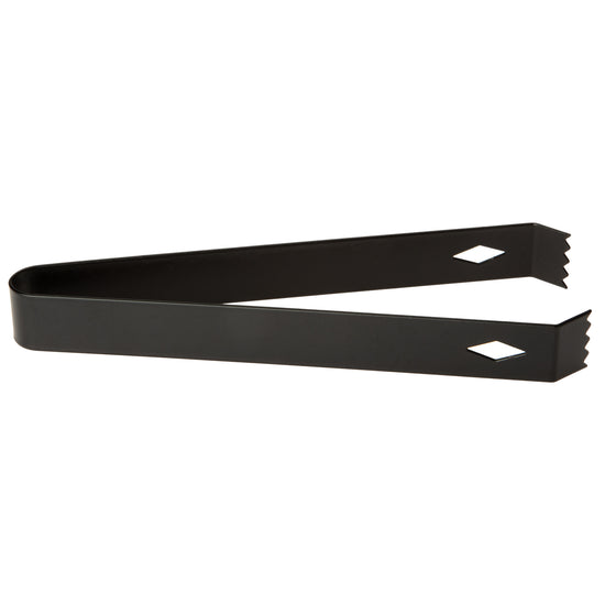 Black | Stainless steel ice tongs with a sleek finish ready for serving ice at an upscale event.