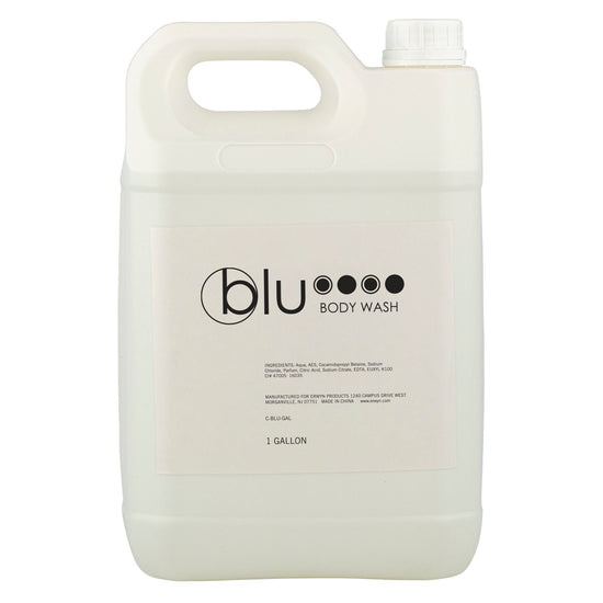 Blu 1 Gallon Body Wash bottle with a sleek, professional design, offering hotels a bulk solution for high-quality, refreshing body wash in guestrooms and spa areas.