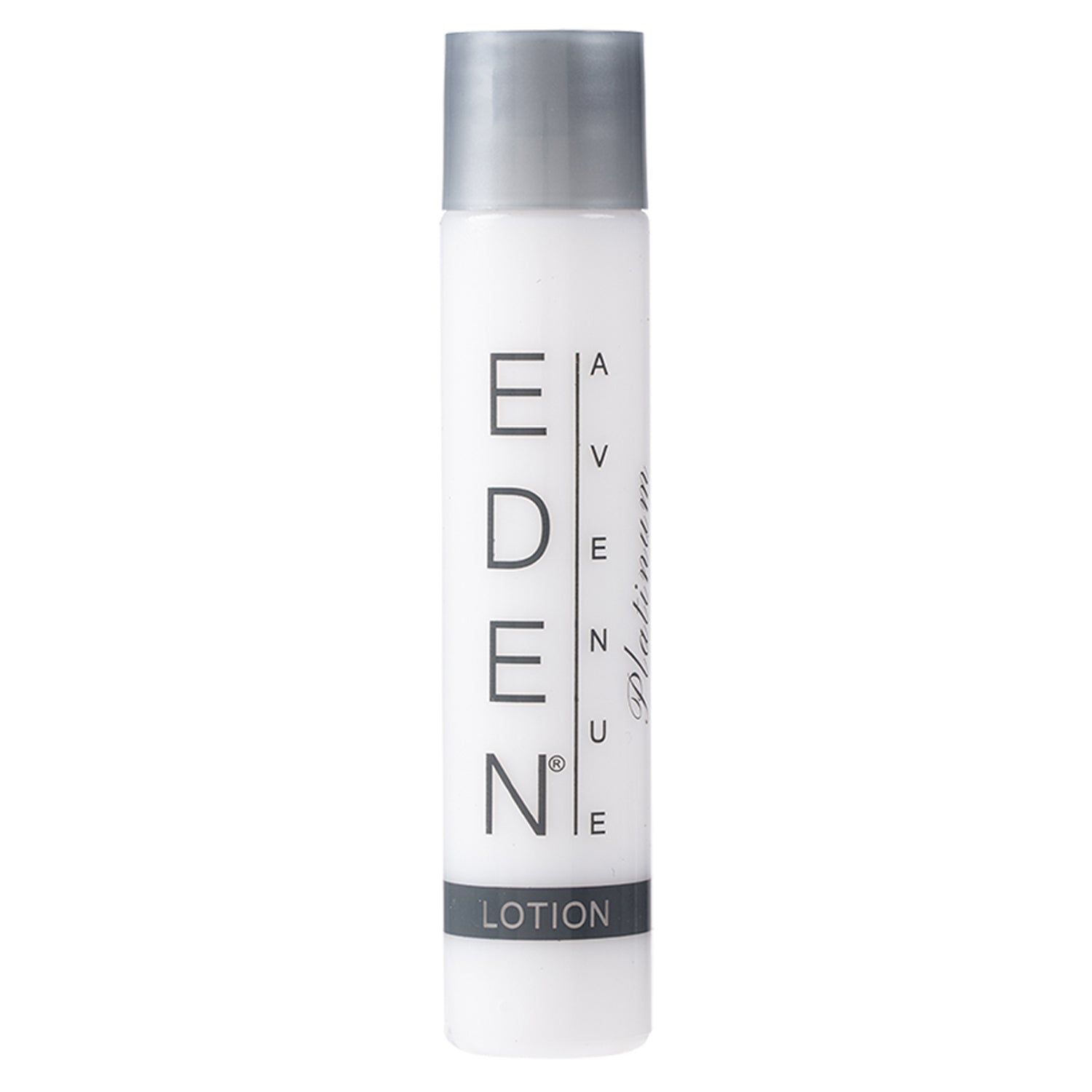 EDEN AVENUE PLATINUM 1oz Lotion in a sleek, travel-sized container, perfect for moisturizing skin with a luxurious, nourishing formula.