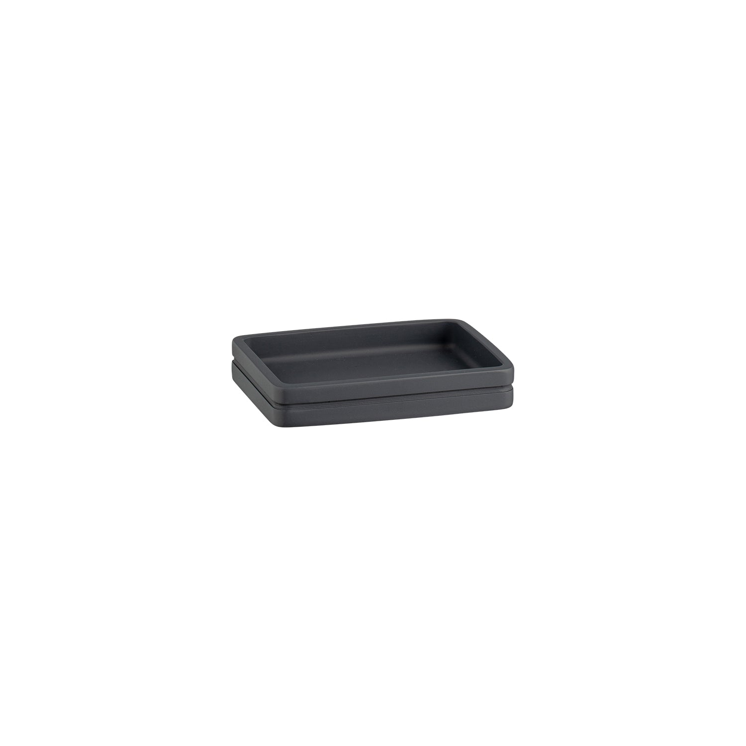 Matte Charcoal | Malibu Rectangle Soap Dish with a sleek and modern design, perfect for enhancing guestroom bathrooms.