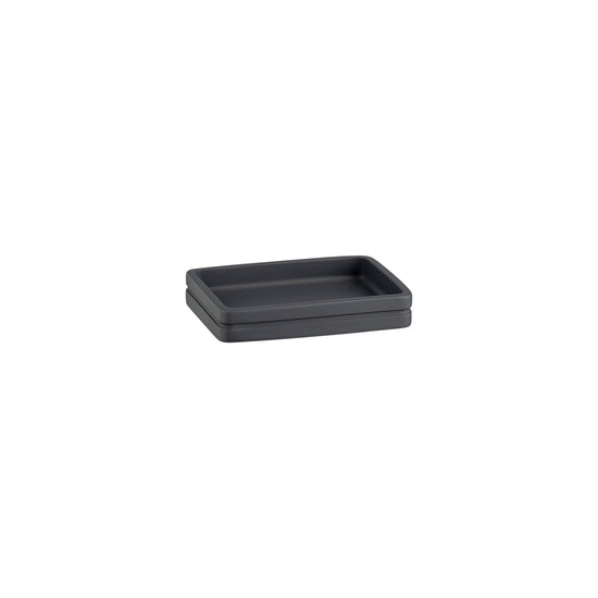 Matte Charcoal | Malibu Rectangle Soap Dish with a sleek and modern design, perfect for enhancing guestroom bathrooms.