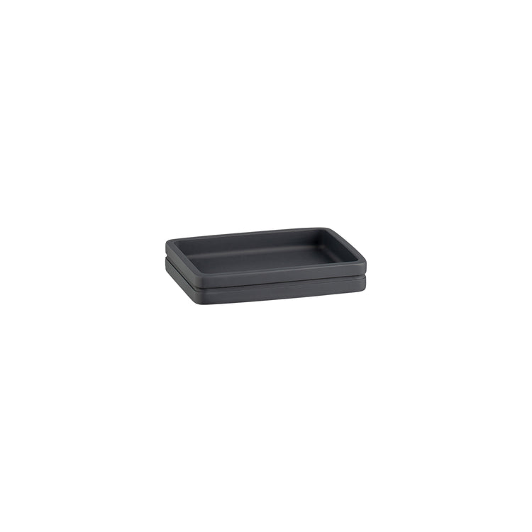 Matte Charcoal | Malibu Rectangle Soap Dish with a sleek and modern design, perfect for enhancing guestroom bathrooms.