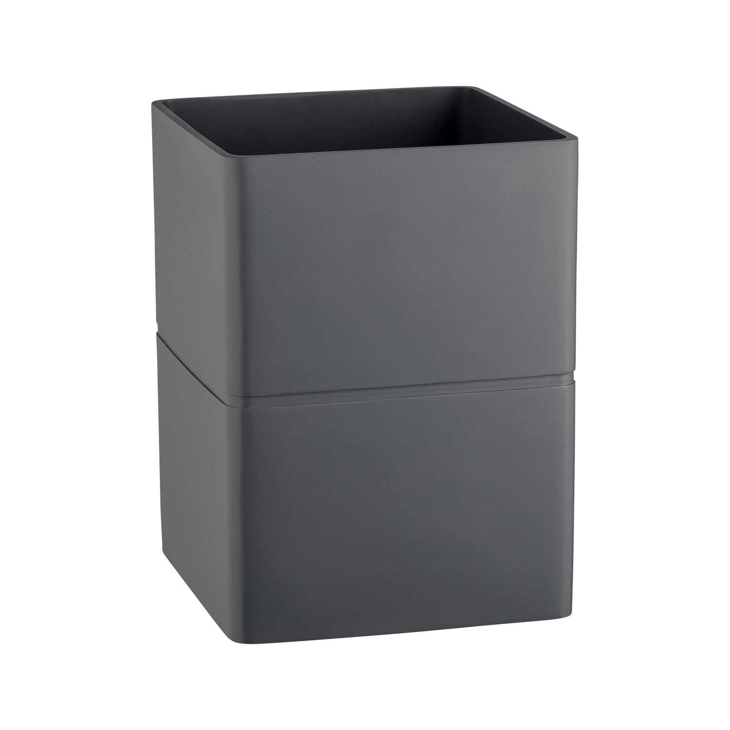 Matte Charcoal | Malibu 8qt Wastebasket has a clean sleek bi-level design, perfect for upscale hospitality. spaces.