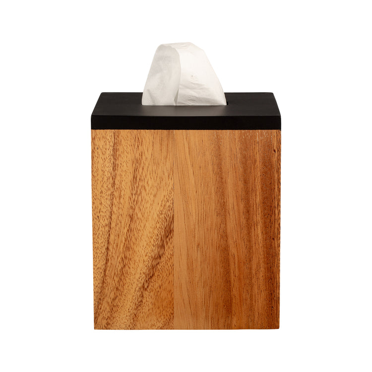 Acacia | Image of the Canopy collection natural Boutique Tissue Box Cover conceals tissues.