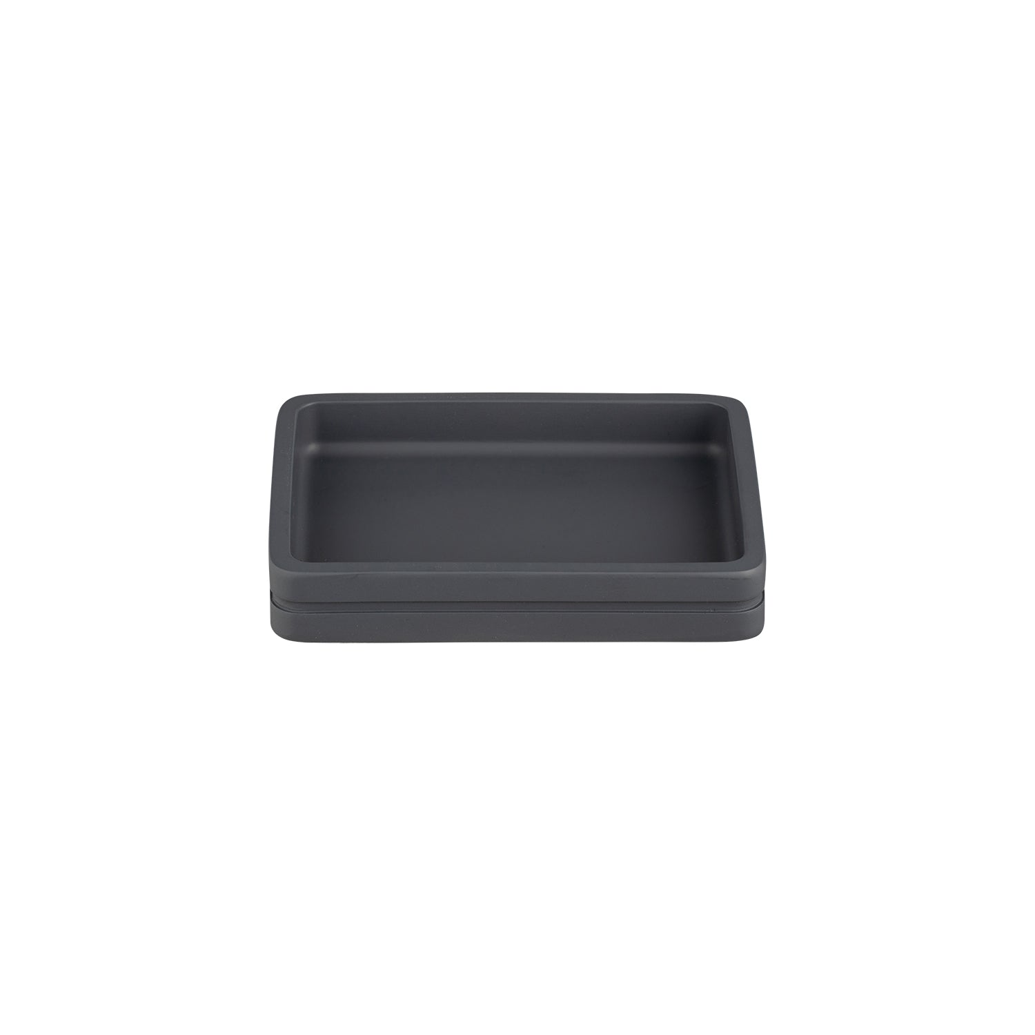 Matte Charcoal | Elegant and functional Malibu Rectangle Soap Dish, ideal for holding soap in style.