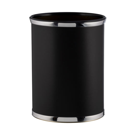 Black w/ Polished Chrome | Sophisticates 13qt wastebasket with a minimalist design and premium craftsmanship, perfect for blending functionality with elegance.