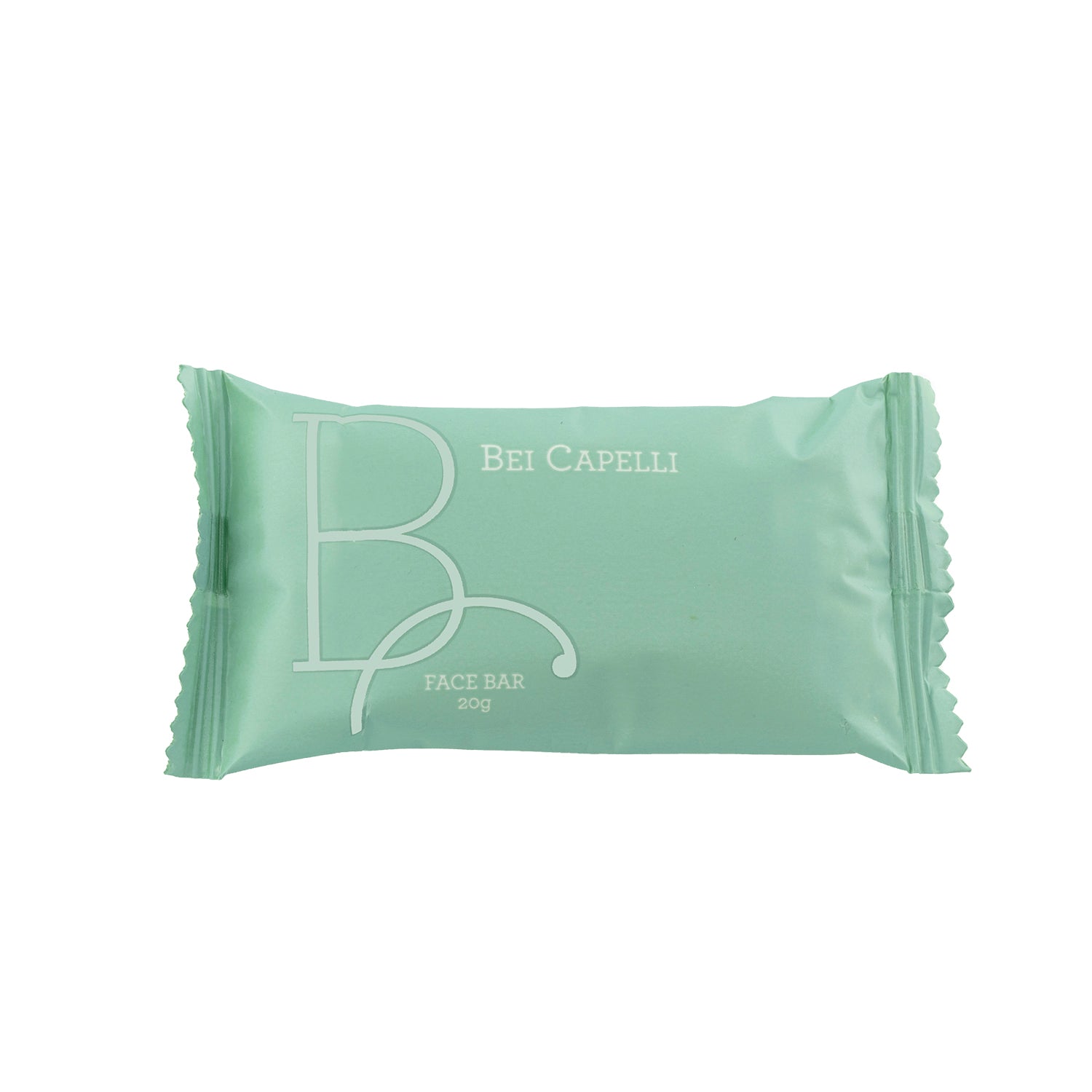 White | BEI CAPELLI Monogram Rectangle Facial Bar with a minimalist design, offering hotel guests a luxurious, gentle cleansing experience for the face in a premium, elegant bar format.