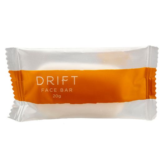 DRIFT White Rectangle Facial Bar with a smooth, gentle texture for a refreshing cleanse, perfect for hotel bathroom amenities.