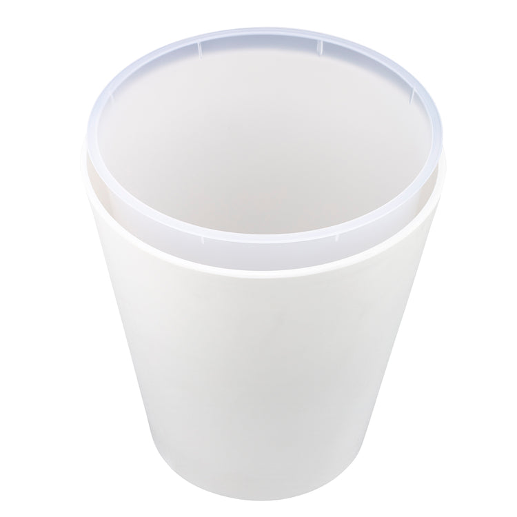 Clear Frost | Durable full liner for 14qt round wastebaskets, featuring a smooth finish for easy insertion and removal, perfect for maintaining cleanliness.