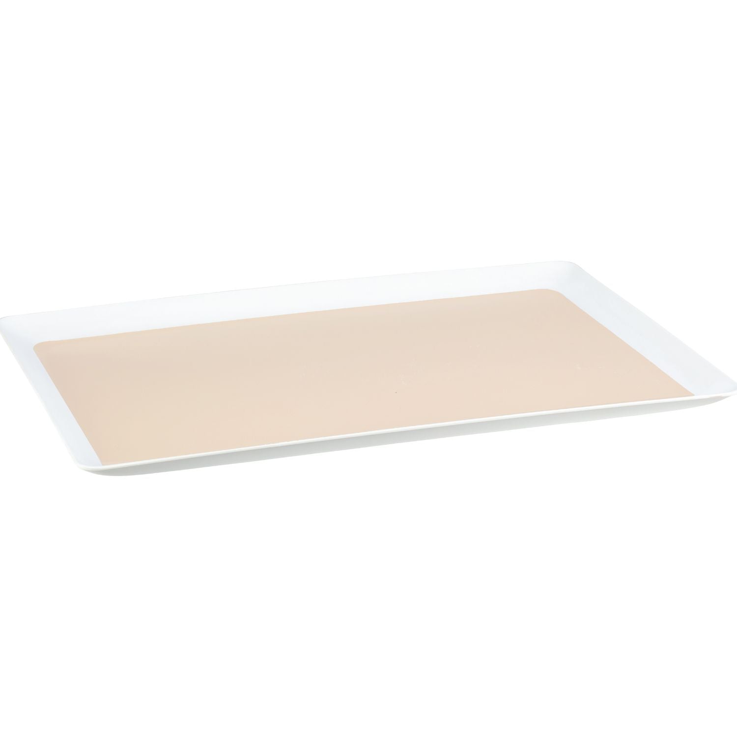 Off White | Sleek 11" x 17" laminated leatherette tray, perfect for displaying or serving essentials in upscale guestrooms.